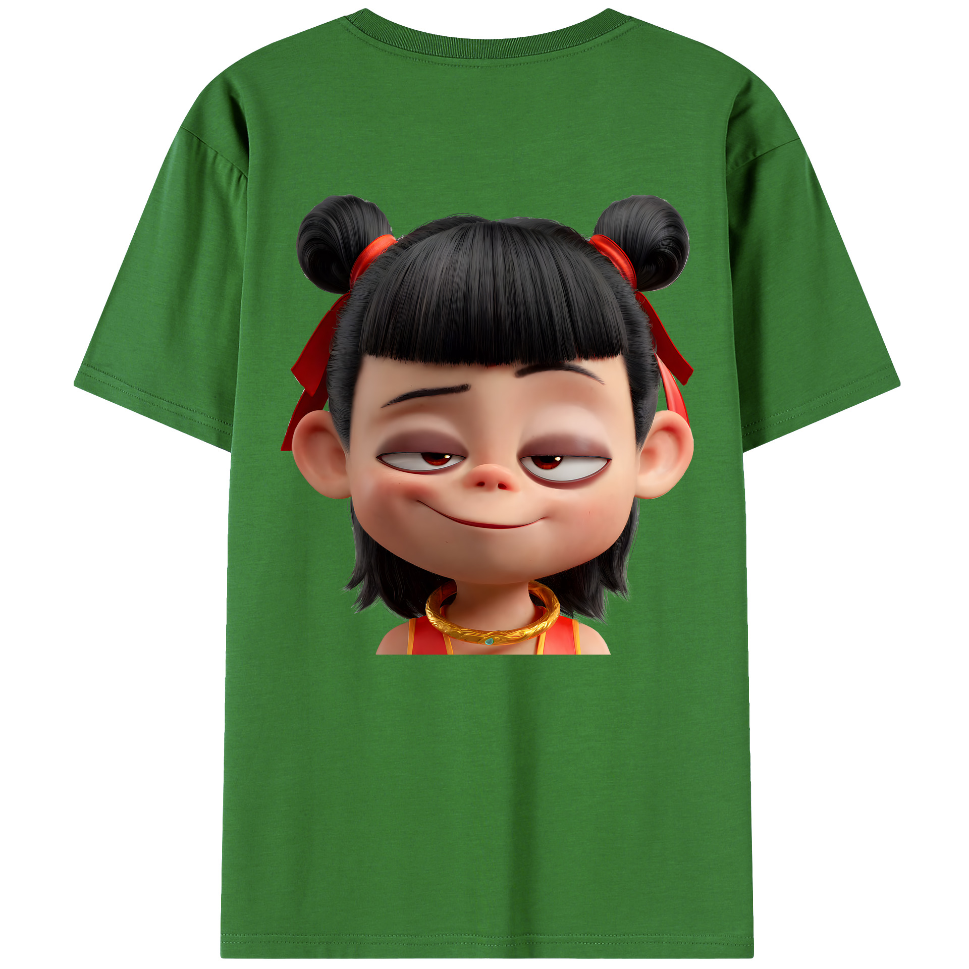 （画像用） Ne Zha 2 ナタ 魔童の大暴れ レディース半袖Tシャツ(バックプリント)